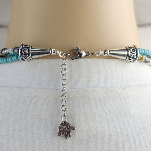 Multi Strand Agate Horse Necklace Earring Set - Picture 3 of 4